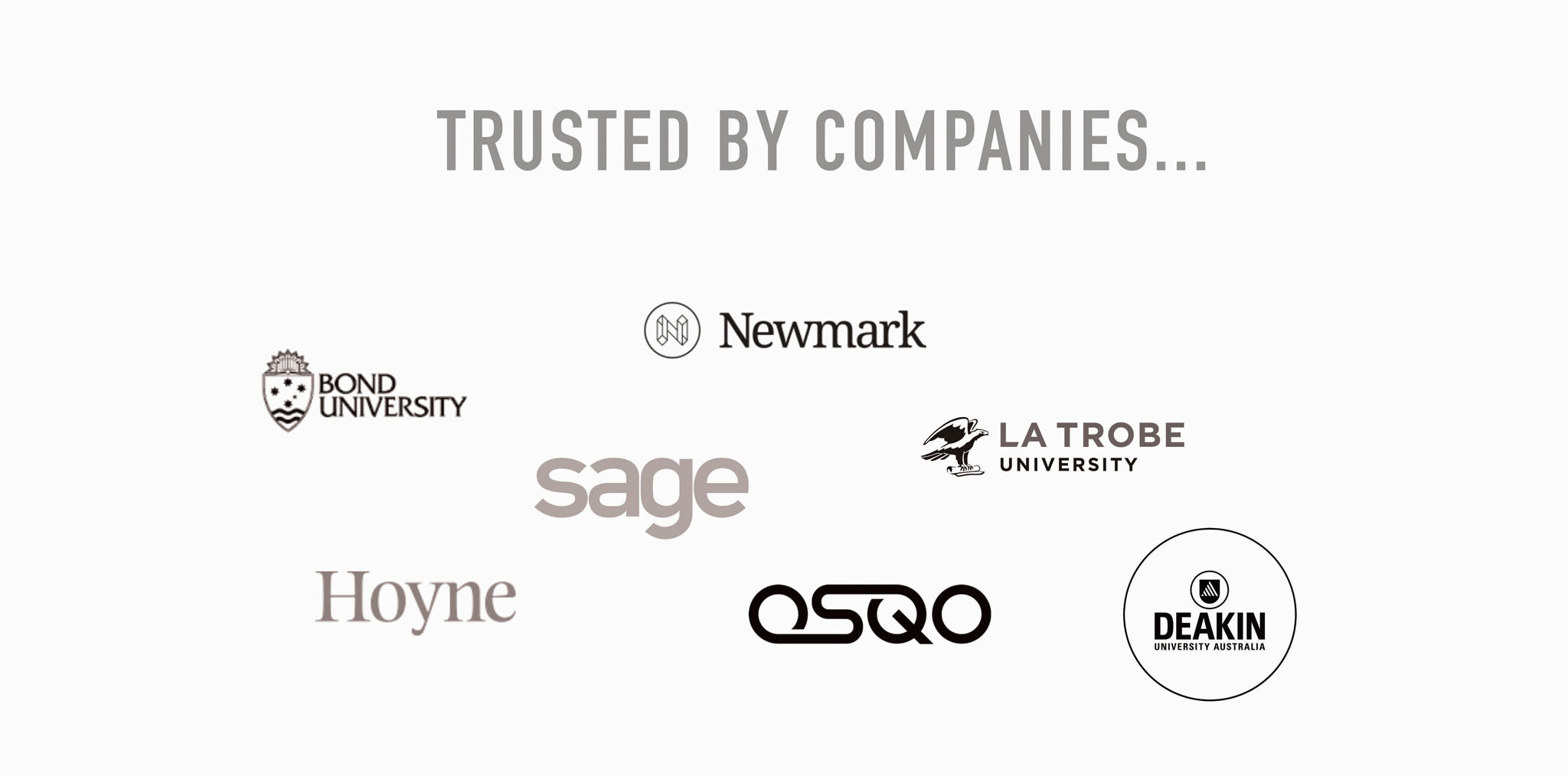 Client company logo cloud Trusted by companies